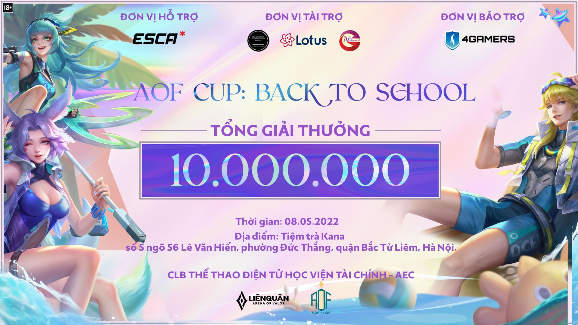 Giải đấu Liên quân Mobile AOF Cup: Back to School - CLB TTĐT Học viện Tài chính