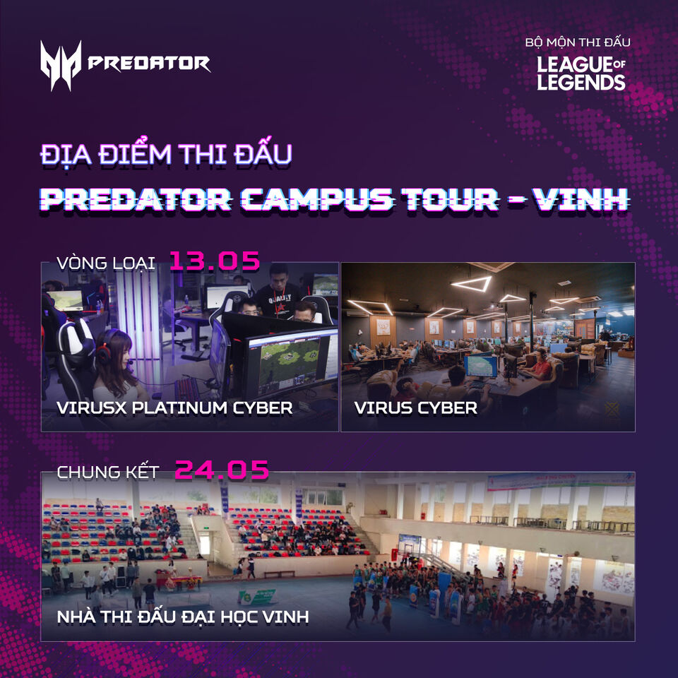 Địa điểm thi đấu của giải đấu Predator Campus Tour khu vực TP. Vinh