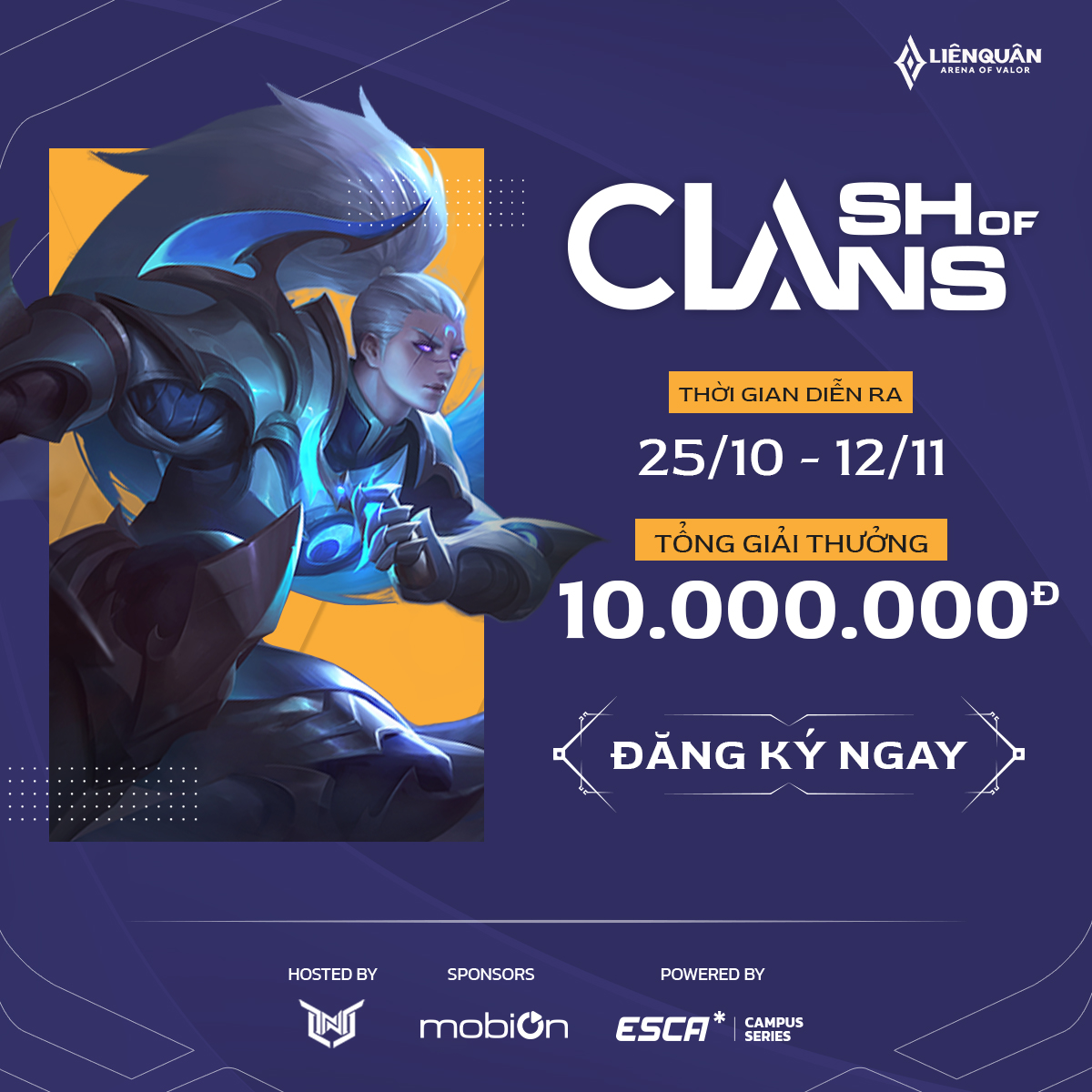 Thời gian thi đấu và tổng giải thưởng AOV Clash Of Clans 2022